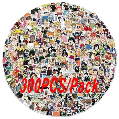 100/300Pcs Mixed Anime Stickers Cartoon Sticker Decals Laptop Motorcycle Luggage Phone Waterproof Sticker for Children Toy