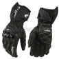Unisex Leather Motorcycle Riding Gloves - Racing Motorbike Gloves with Protective Padding, Adjustable Strap - Black/White/Red