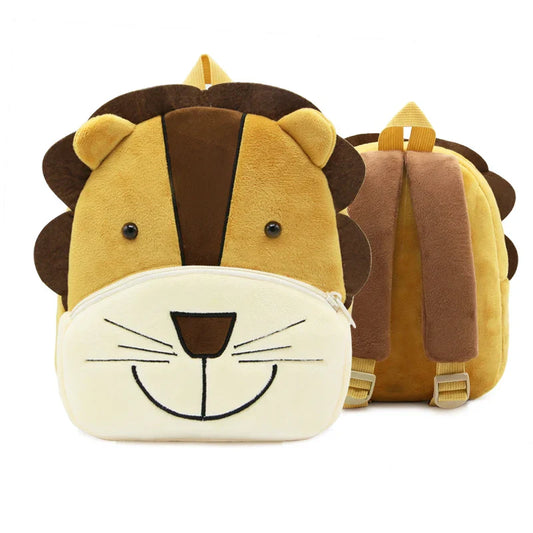 Toddler Plush Lion Backpack for Kindergarten – Cute Cartoon Kids School Bag (1–3 Years)