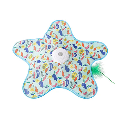 Automatic USB Rechargeable Interactive Cat Toy with Hidden Feather Wand — 1200mAh Electronic Chase Mat