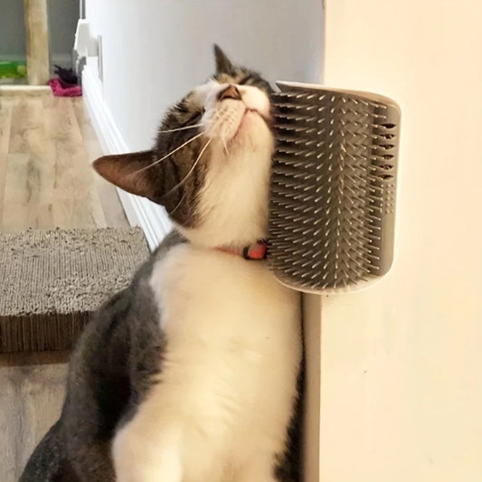 Wall-Mounted Cat Self Groomer Massage Brush — Self-Grooming Comb for Cats, Kittens & Small Dogs