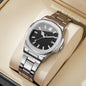 Men's Square Dial Quartz Watch with Date – Alloy Strap Business Dress Watch