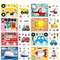 8/16/24PCS Cartoon Transportation Car Face Changing Puzzle Stickers DIY Decoration Guitar Helmet Notebook Stationery Stickers