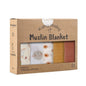5-Pack Bamboo Cotton Muslin Baby Blankets & Burp Cloths 60 x 60 cm (23.6 x 23.6 in) Soft Breathable Multi-Functional