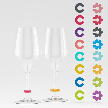 12-Pack Colorful Silicone Wine Glass Charms – Drink Markers & Cup Tags for Party, Wedding, Bar & Home