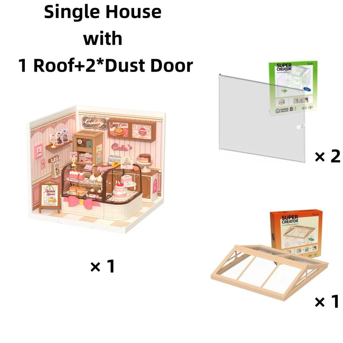 Rolife Super Creator Miniature Dollhouse Kit – DIY LED Diorama with Pre-Made Furniture (Multiple Designs)