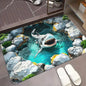 Sharks Glacier Door Mat Non-Slip Bathroom Floor Mat Microfiber Absorbent Machine Washable Mat for Bedroom Living Room Entrance