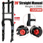 E-Bike Snow Front Suspension Fork 20x4.0 / 26x4.0 in | 135mm Dropout | Air + Oil MTB Fork, 330mm Travel