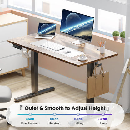 JHK 63" x 24" Electric Standing Desk - 28.35"-46.46" Height, 3 Memory Presets, 154 lbs Capacity, Anti-Collision, EPA/CARB, Oak/Black/White/Rust