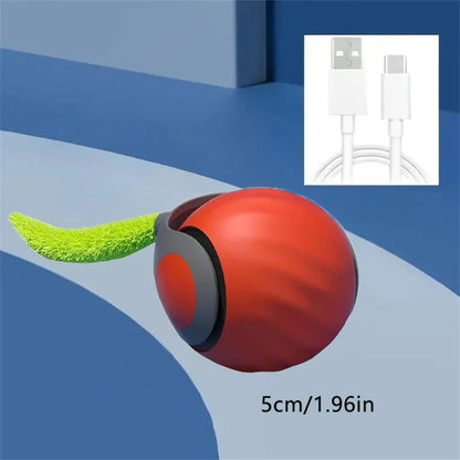 Automatic Rechargeable Cat Toy Ball — Motion-Activated Interactive Rolling Teaser with Plush Tail, USB-C