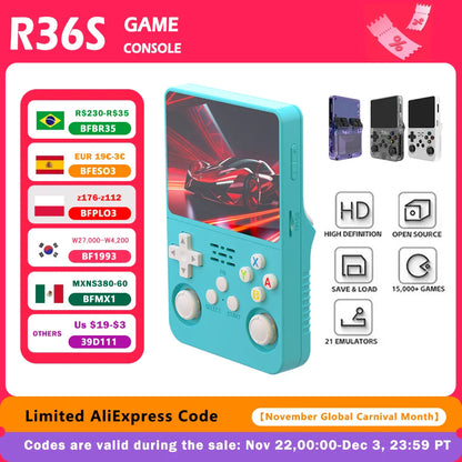 3.5-Inch IPS Retro Handheld Game Console – Linux RK3326, 10,000+ Classic Games, 3000mAh, Type-C