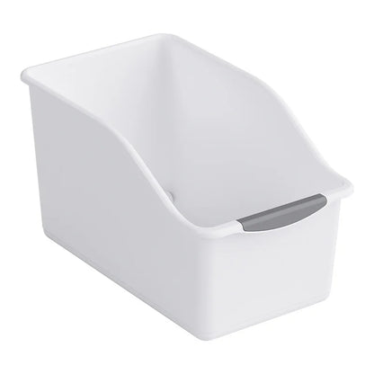 Curved Plastic Storage Bin Set - Multipurpose Home Organization Baskets for Cleaning Supplies & Household Essentials