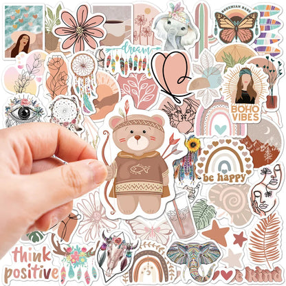 10/30/50pcs Cute Cartoon Art Bohemian Aesthetic Stickers Graffiti Decals Laptop Phone Scrapbook Car Luggage Waterproof Sticker