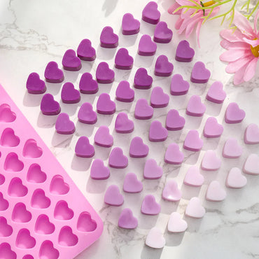 55-Cavity Heart Silicone Mold - DIY Candle, Chocolate & Soap Kit for Valentine's Day