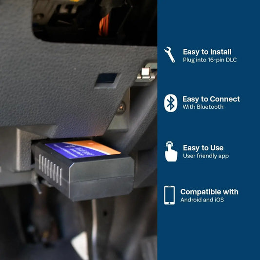 ELM327 OBD2 Bluetooth Code Reader - Car OBD-II Diagnostic Scanner & Fault Detector