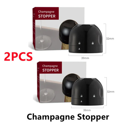 2-Pack Vacuum Wine Bottle Stoppers Silicone Champagne Sealers Reusable Wine Preserver & Bar Tool