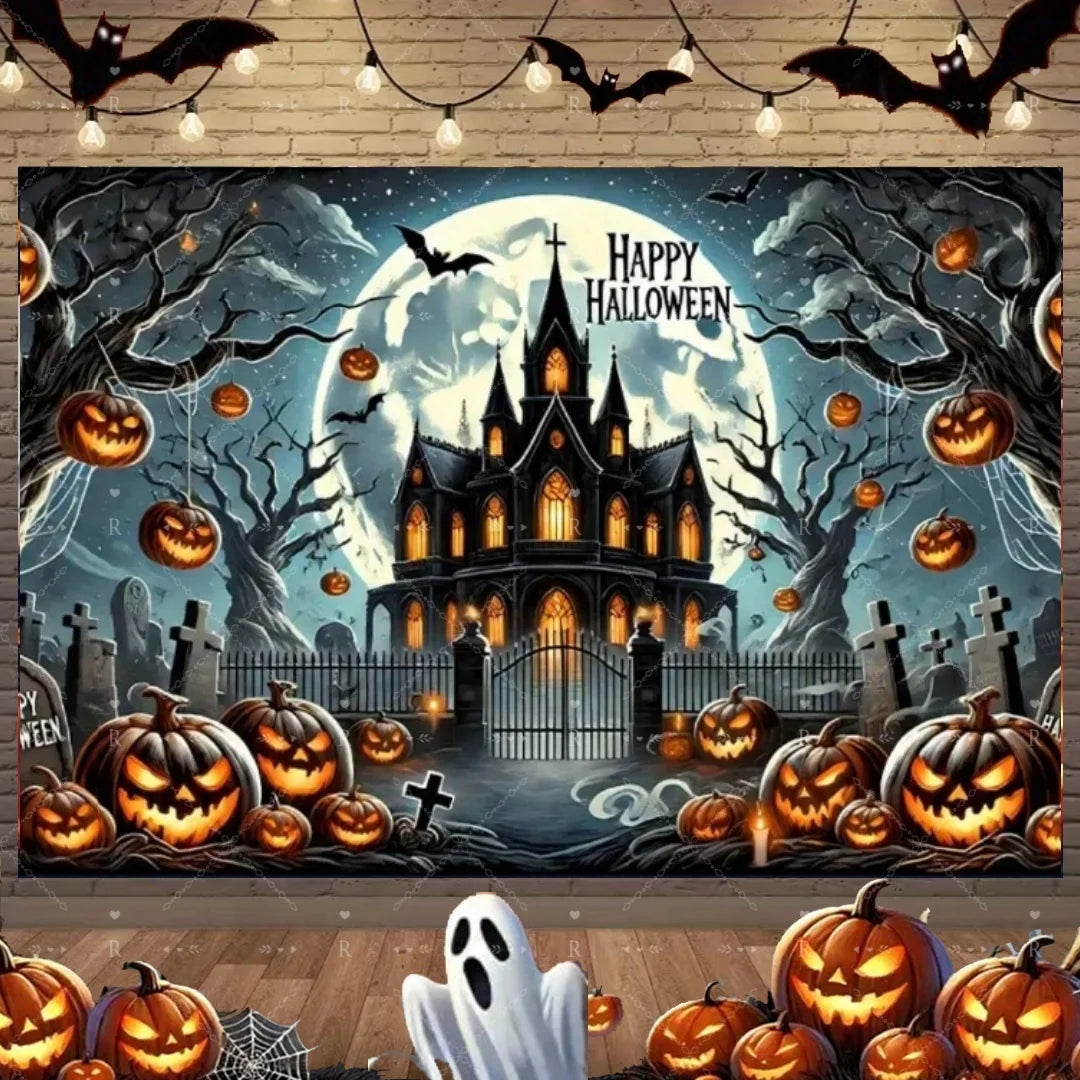 Halloween Photography Backdrop, Printed Vinyl