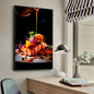 Chicken Food Burger French Fries Chicken Salmon Art Poster Canvas Painting Wall Print Living Room Home Restaurant Decor Poster