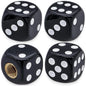 4-Pack Dice Tire Valve Stem Caps – Waterproof Universal Valve Covers for Car Truck Motorcycle Bike, 16 x 16 mm (0.63 x 0.63 in) with 8 mm Thread