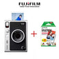 Retro Instant Film Camera Black/Brown Bare Metal – Compatible with 3-Inch (76 mm) Instant Film