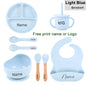 8-Piece Silicone Baby Feeding Set with Suction Plate, Bowl & Straw Cup — Personalized Kids Tableware, BPA-Free