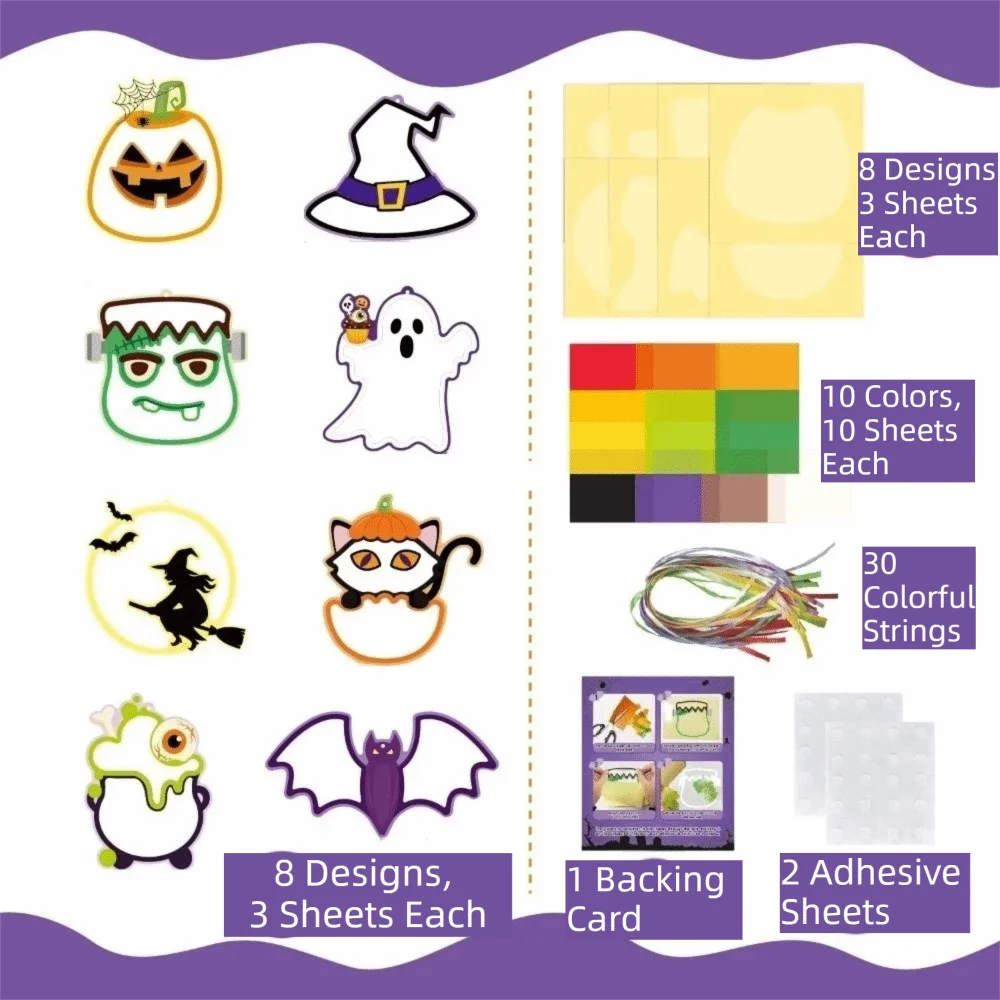 Halloween Handmade Paper-Cutting Hanging Decoration Set – Eco-Friendly DIY Paper Craft for Home, Party & Family Activity – Set 1 & Set 2