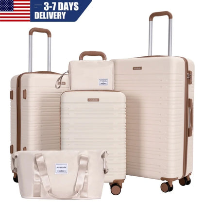 Travelhouse 5-Piece Luggage Set, 20/24/28 in ABS Suitcases