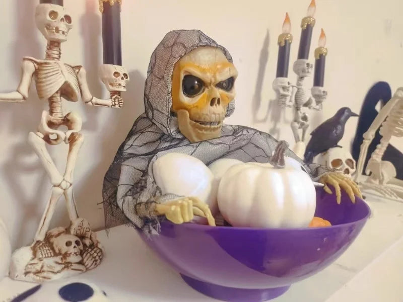 Halloween Pumpkin Candy Plate Decoration, Red or Purple