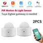 Zigbee PIR Motion Sensor & Light Detector - Smart Home Motion Sensor with Mobile App Control