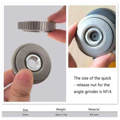 Quick-Release Self-Locking Flange Nut for Angle Grinder & Polisher - M10 M14 M5/M8/M11