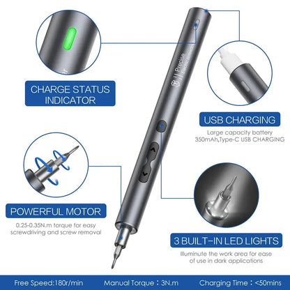 Rechargeable Electric Precision Screwdriver 62-in-1 Kit – Wireless Mini Magnetic Bits for Mobile & Electronics Repair