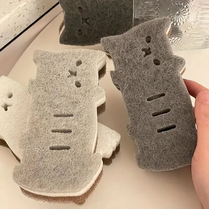 4-Piece Cute Cat Kitchen Sponge Set - Thick Durable Dishwashing and Cleaning Sponges