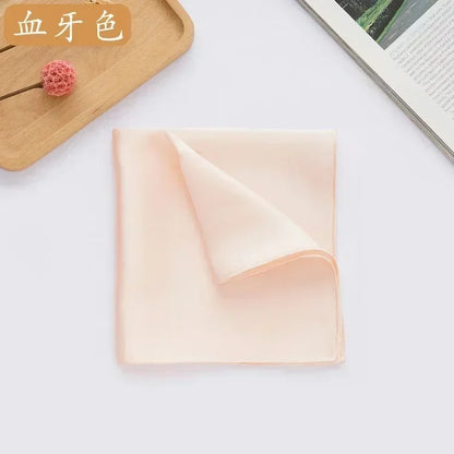 100% Mulberry Silk Men's Pocket Square 35cm (13.8in) Solid Tatting Handkerchief