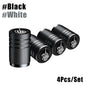 4-Pack Aluminum Tire Valve Stem Caps — Universal Dustproof Air Valve Caps for Car, Bike & Motorcycle