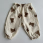 Organic Cotton Baby Pants – Soft Muslin Bloomers for Newborns & Toddlers, Elastic Mid Waist, Cute Animal & Floral Prints
