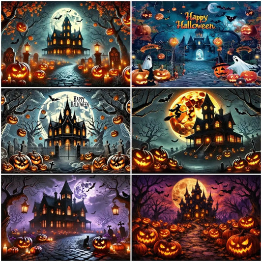 Halloween Photography Backdrop, Printed Vinyl