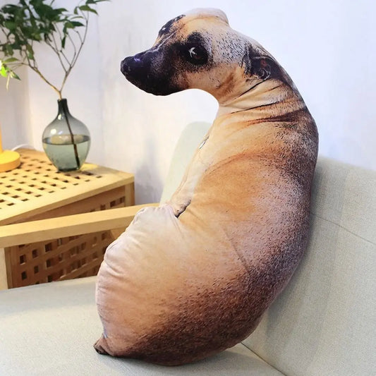 3D Lifelike Dog Head Throw Pillow - Novelty Plush Cushion for Home & Kids, 20 cm / 50 cm (7.87 in / 19.69 in)