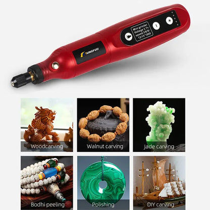 USB Rechargeable Wireless Engraving Pen - Mini Cordless Rotary Drill with Grinding Accessories