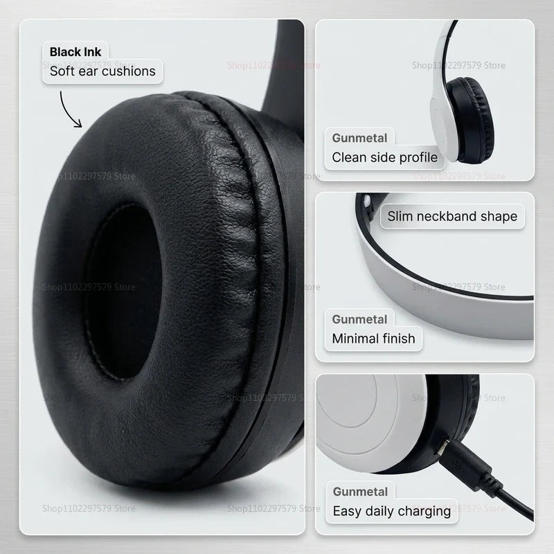 Wireless Bluetooth headset P47 foldable sports headset, suitable for office gym running exercise