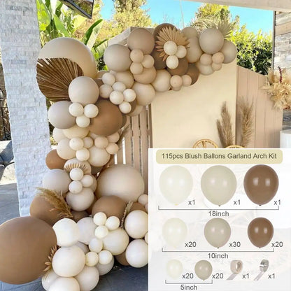 Sand White Balloon Garland Arch Kit Happy Birthday Party Decoration Kids Baby Shower Globos Wedding Birthday Party Latex Ballons