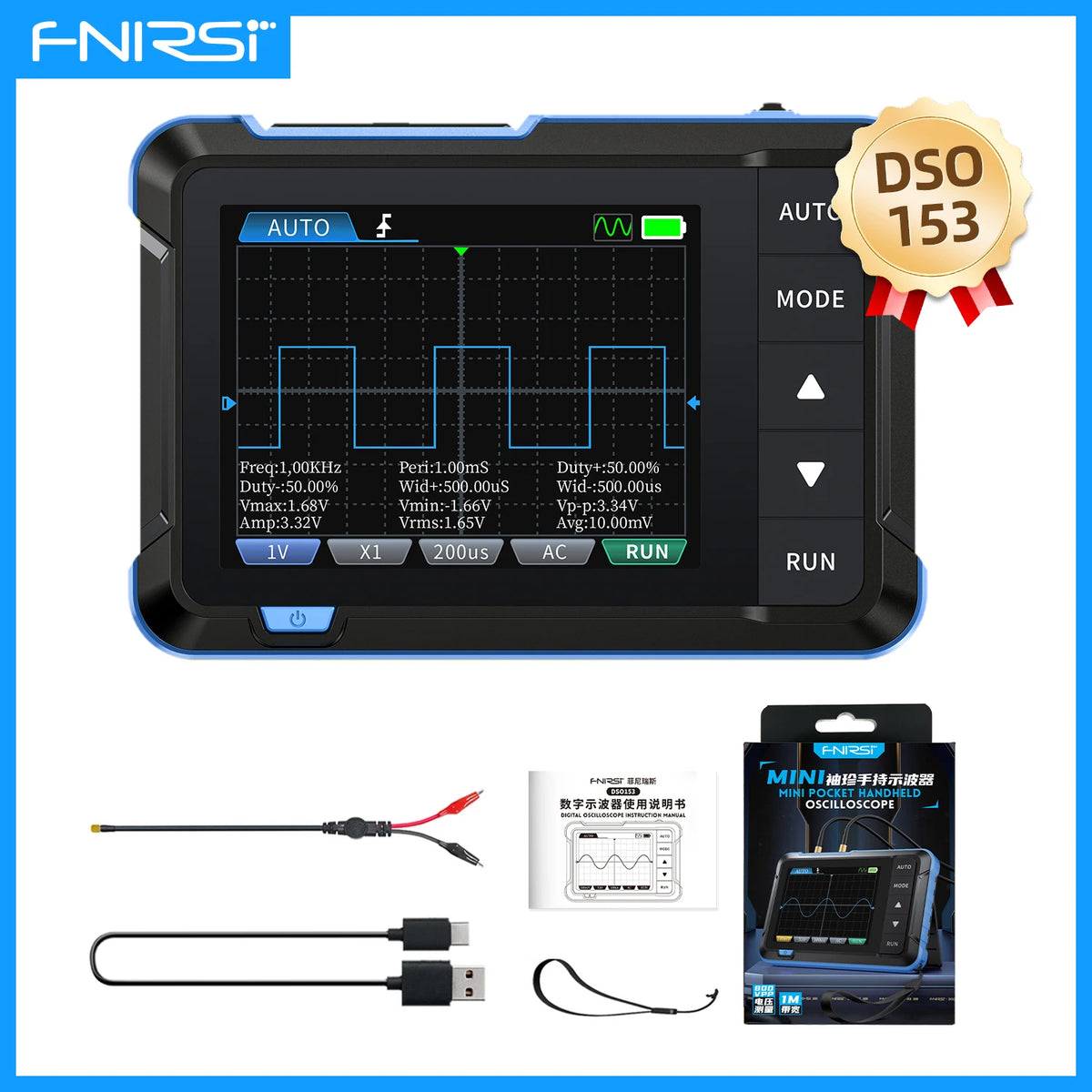 FNIRSI DSO152, DSO153 and DSO510 Handheld Digital Oscilloscope - Portable Mini Oscilloscope for Electronics Repair and Testing
