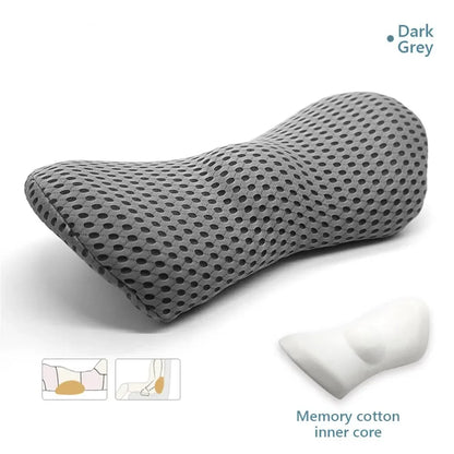 Breathable Memory Foam Lumbar Pillow - Ergonomic Waist Support for Car Seat & Bed