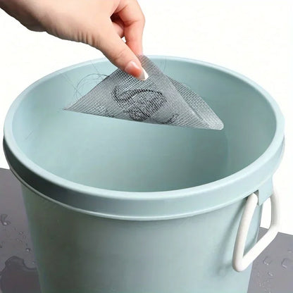 Disposable Shower Hair Catchers Mesh Drain Covers Stick-On Sink & Floor Strainers