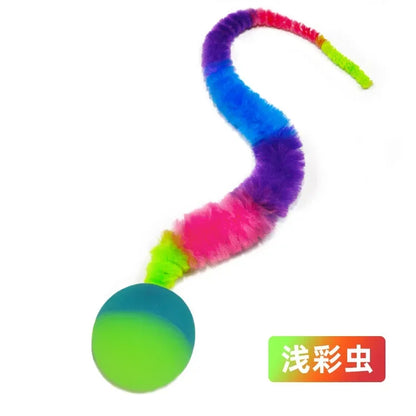Interactive Cat Toy Colorful Bouncing Caterpillar Teaser Ball for Indoor Cats