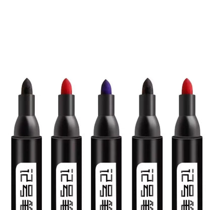 10-Pack Large Tip Black Non-Erasable Marker Pens — Permanent Markers for Labeling, Notation & Crafts