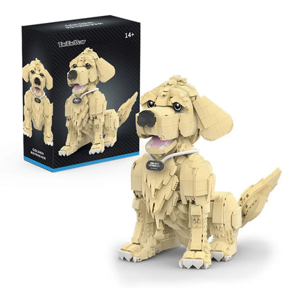 1754-Piece Golden Retriever Building Block Model
