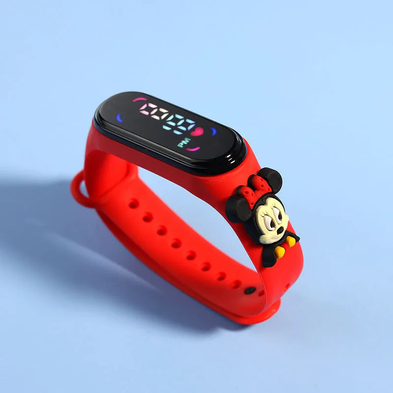 Kids LED Touch Sports Watch – Silicone Digital Bracelet, 45mm Waterproof (5ATM) Cartoon Character Design for Girls & Boys