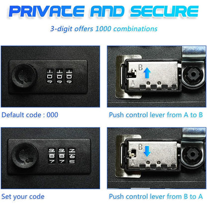 Key Storage Lock Box 20 Key Hooks Combination Key Cabinet Security Lock Box with Key/Code Lock Locking Key Cabinet Key Safe Box