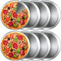 8pcs Korean Stainless Steel Barbecue Thick Gold Round Plate 17CM Barbecue Plate Steel Food Serving Trays Dinner Plates