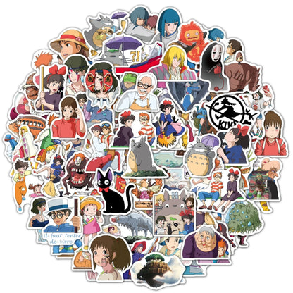 100Pcs Hayao Miyazaki Anime Stickers for Laptop Skateboard Luggage Phone Car Decals Graffiti Waterproof Sticker Kid Toy